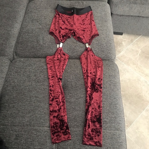 Dolls Kill Pants - Widow crushed velvet leggings❤️💀